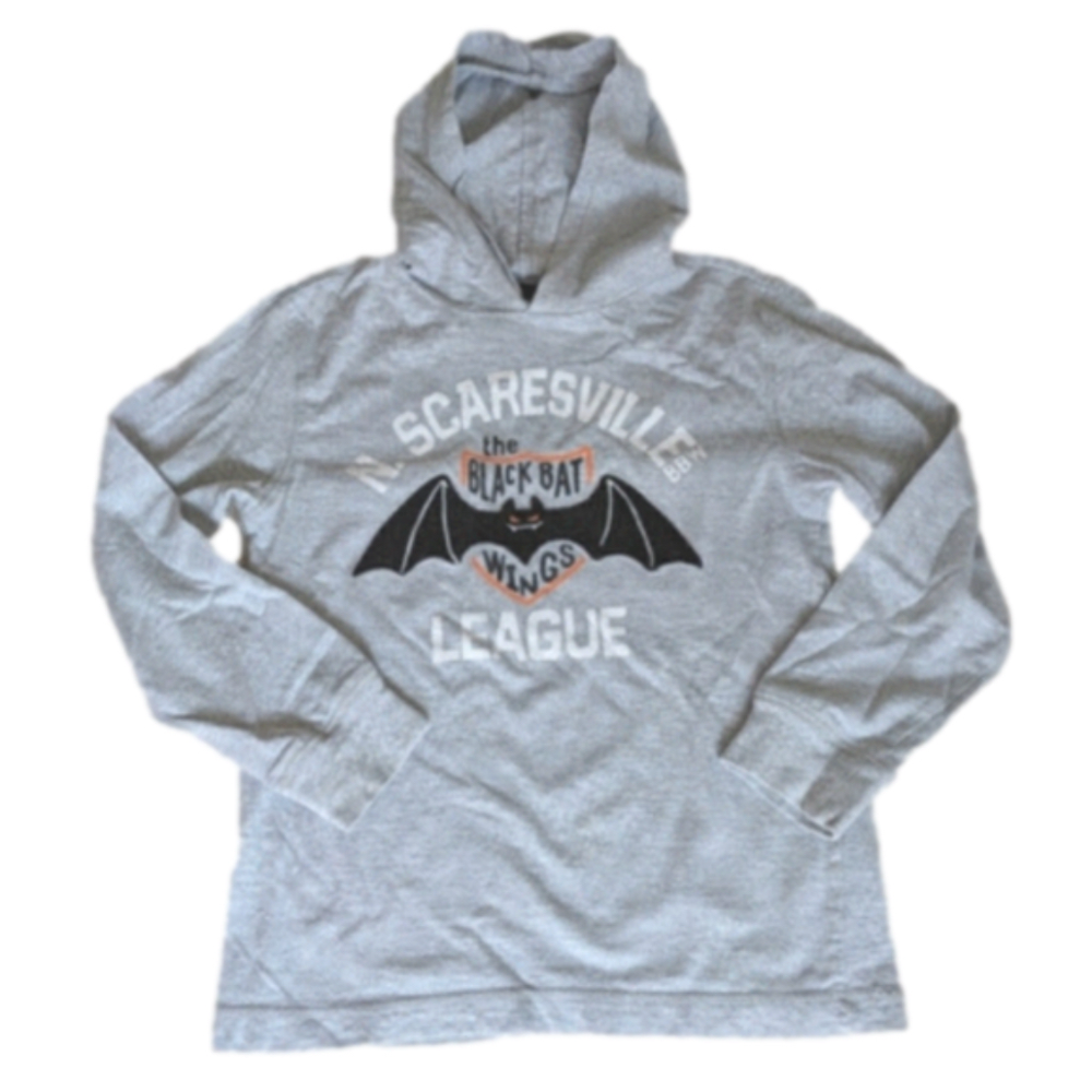 𝅺GYMBOREE Size 12 Years Boy’s Long Sleeved Hooded Halloween Bat Shirt Top